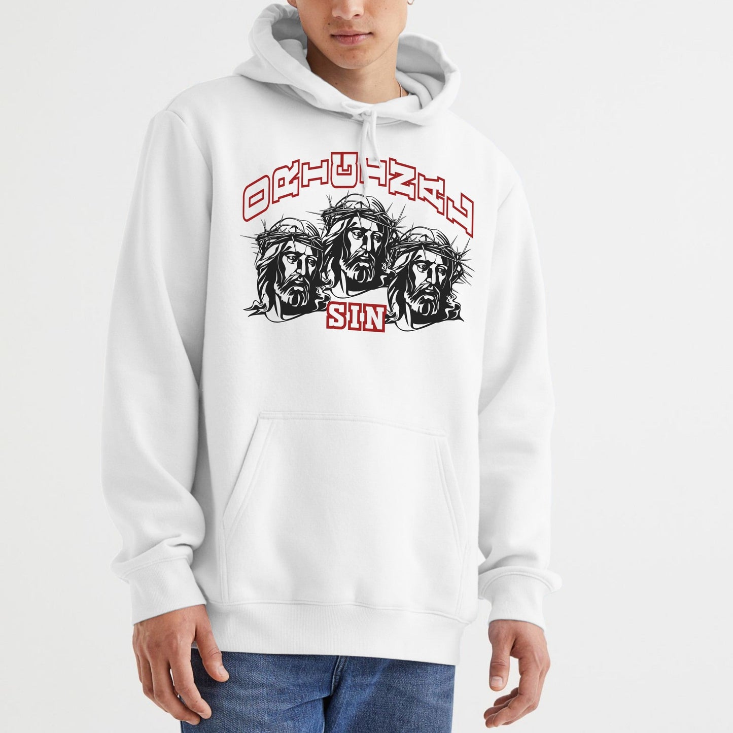 Jesus Jesus Jesus Hooded Sweatshirt - White