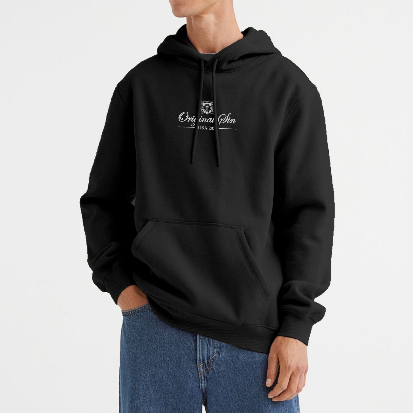Script Logo Hooded Sweatshirt - Black