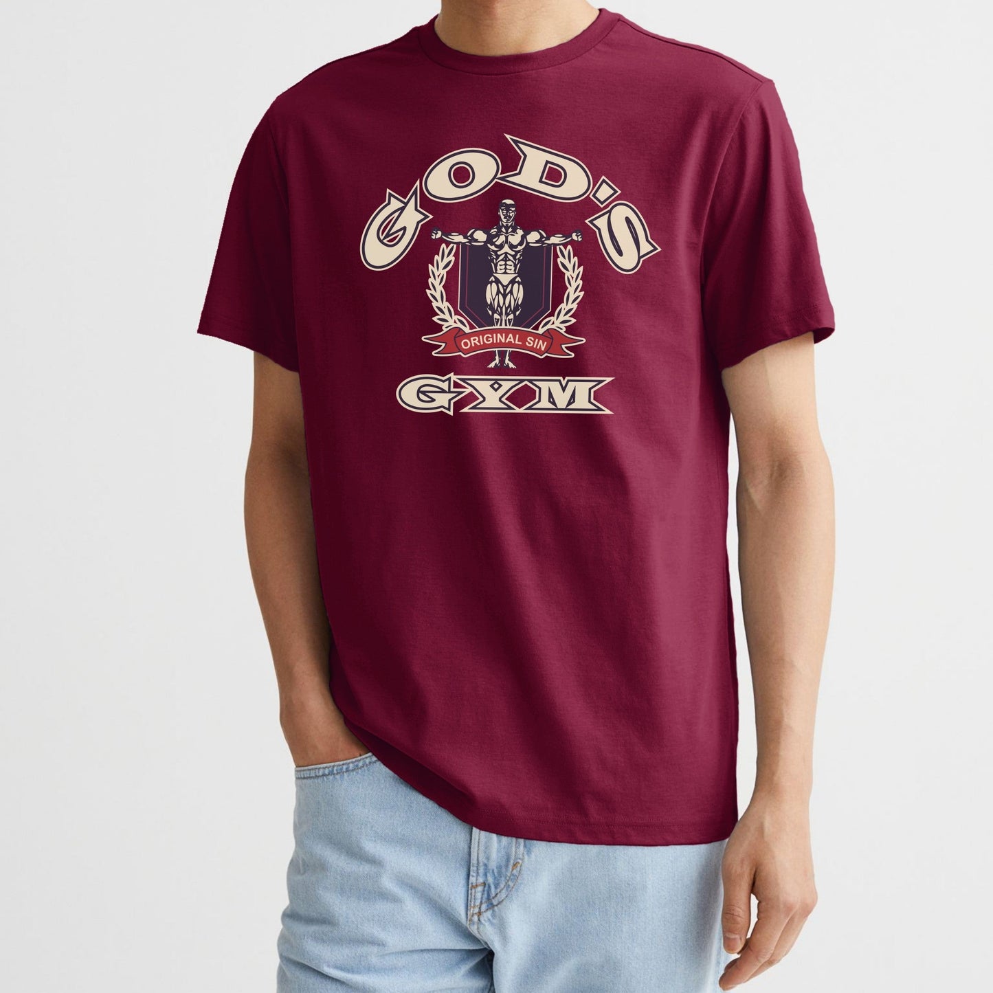 God's Gym Tee - Maroon