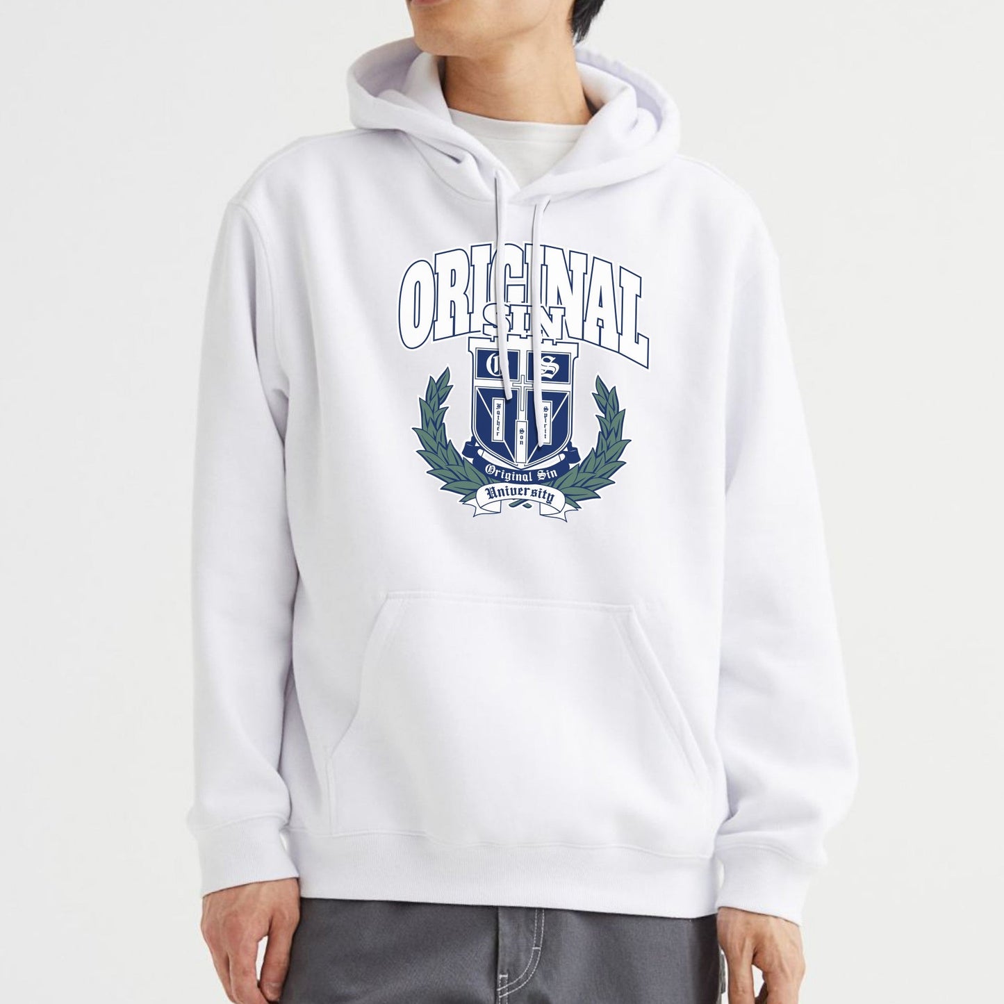 Strength and Shield Hooded Sweatshirt - White
